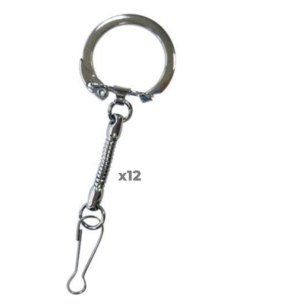 12 nyckelringar med hematit karbinhake 6 cm