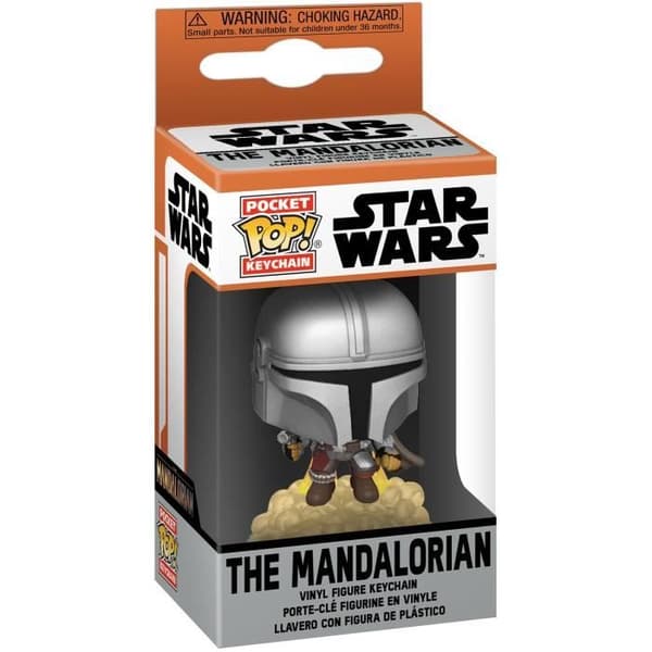 Funko Pocket Pop! Nyckelring Mandalorian - Mando w / Blaster