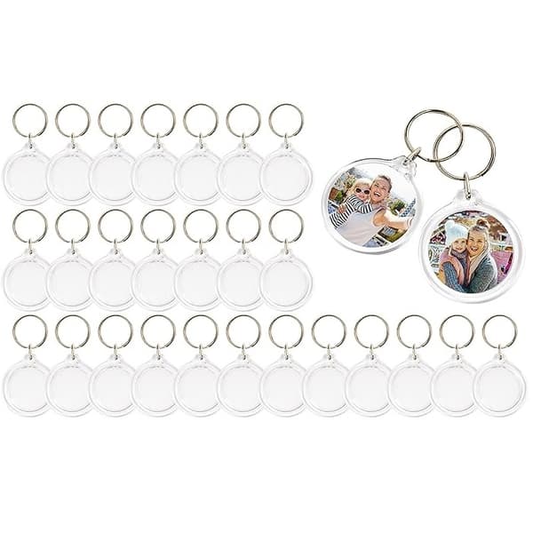 Genomskinliga Nyckelringar med Fotoram - 25 pack Transparent1 4 x 3,3 cm