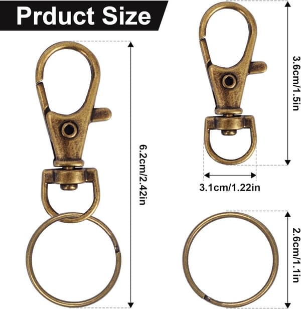 INF 120-pack metall nøkkelring