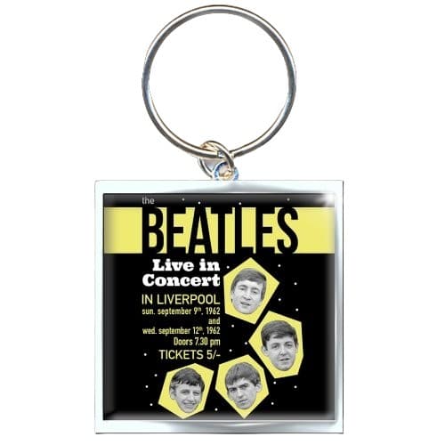 The Beatles 1962 Live In Concert Photo Print Keyring Black/Yellow One Size