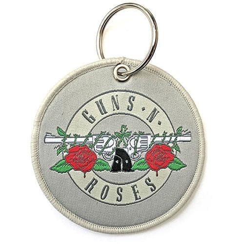 Guns N Roses Circle dubbelsidig nyckelring med logotyp Grey One Size