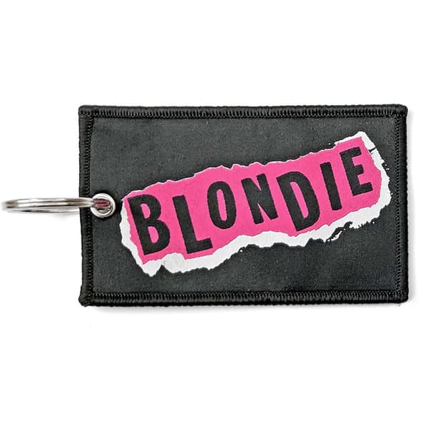 Blondie Punk Logo Double Sided Patch Keyring Black/Pink/White One Size