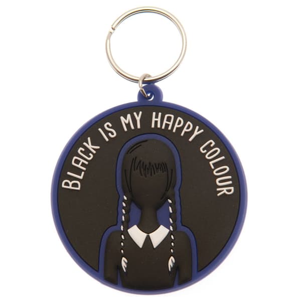 Wednesday Happy Colour PVC nyckelring Black/Blue/White One Size