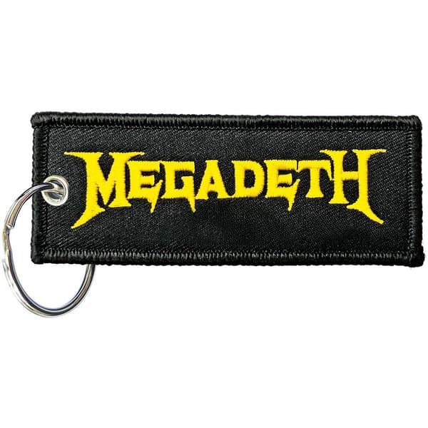 Megadeth Dubbelsidig nyckelring med patchad logotyp Black/Yellow One Size