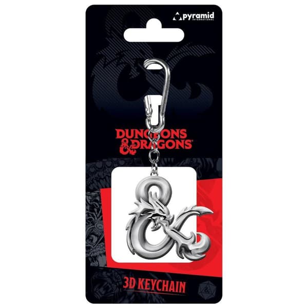 Dungeons & Dragons Dragon Ampersand 3D Keyring Silver One Size