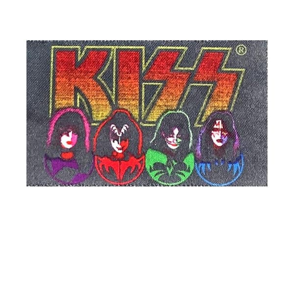 Kiss Faces dubbelsidig nyckelring med lapp