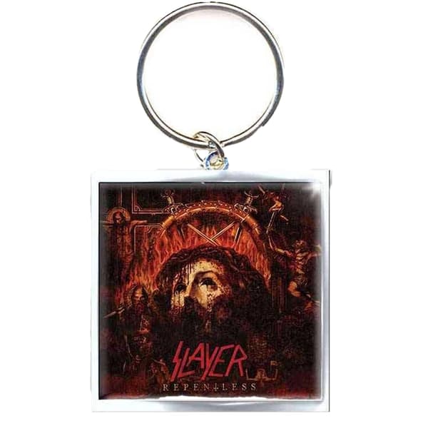 Slayer Repentless Photo Print Keyring Brown/Red/Silver One Size