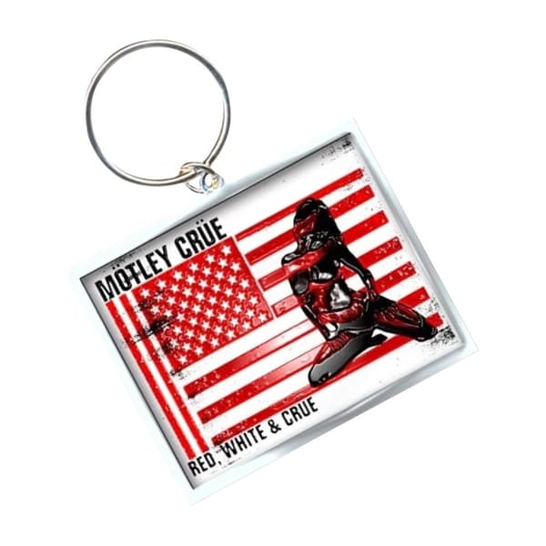 Motley Crue Red, White & Crue Photo Print Keyring