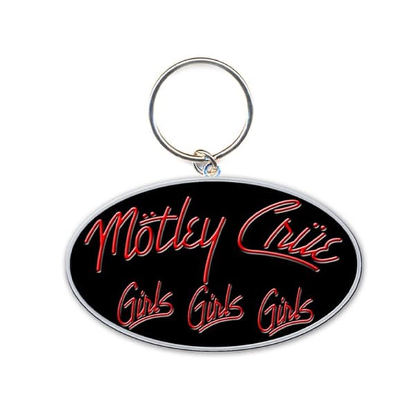 Motley Crue Girls Girls Girls Nyckelring i emalj Black/Red/Silver One Size