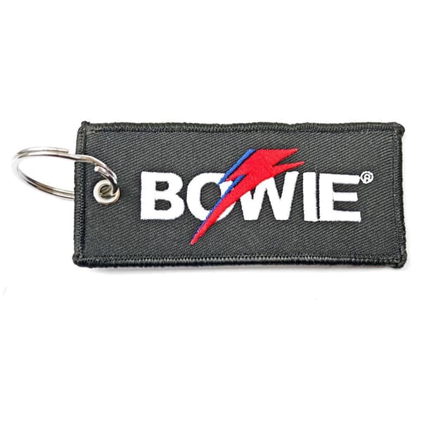 David Bowie Flash Double Sided Patch Keyring Grey/White One Size