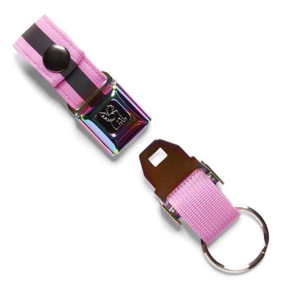 Chrome Nyckelring Mini Buckle Reflective Rosa