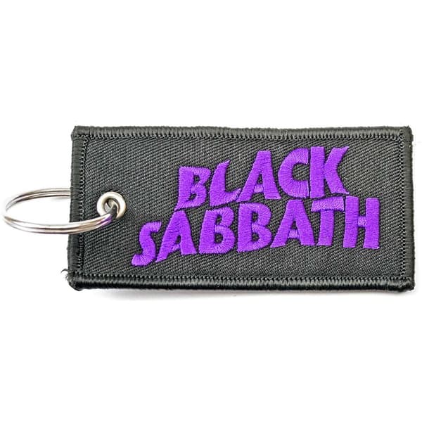 Black Sabbath Wavy Logo Double Sided Patch Keyring Black/Purple/Silver One Size
