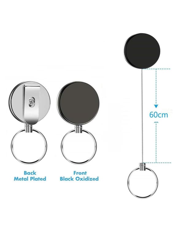 INF Utdragbar nyckelring med jojo-funktion och snöre 62 cm   2-pack