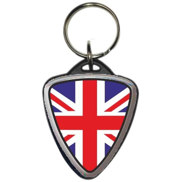 Motorcykel Nyckelring Soft Kry Shield England Flag Base Svart