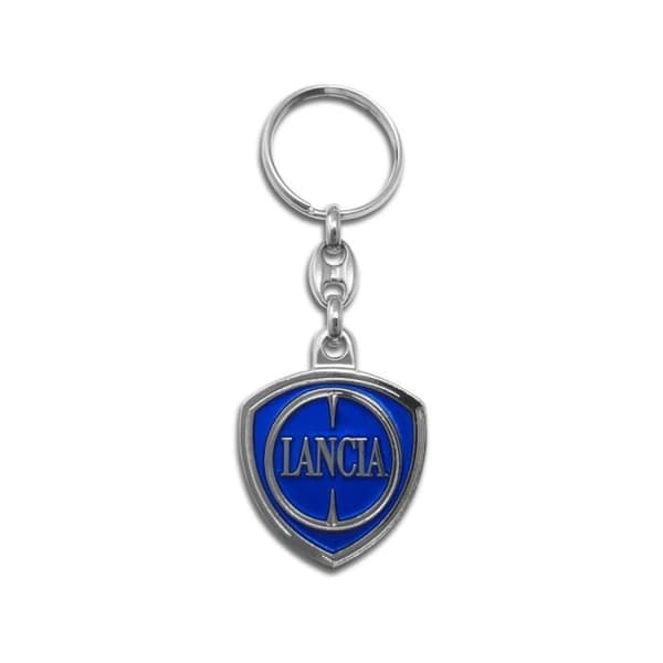 Lancia officiell nyckelring i metall, sköldlogotyp, 31 x 30 mm