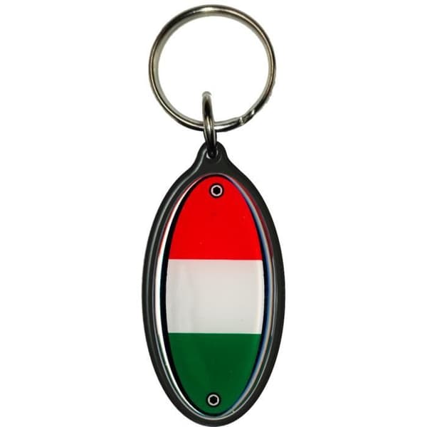 Soft Key Oval Motorcykel Nyckelring Italien Svart Bas