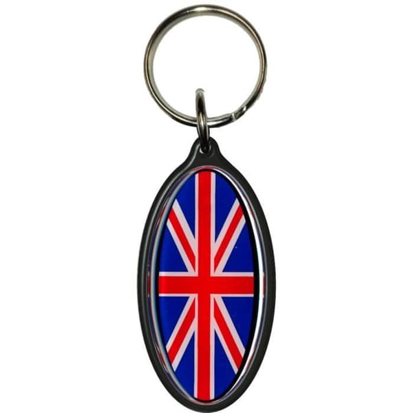 Soft Key Motorcykel Nyckelring Oval England Black Base, England Flagga