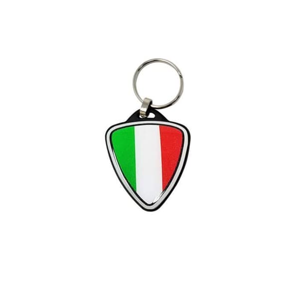 Italien flaggsköld motorcykel nyckelring, svart