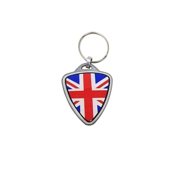 Union Jack England Shield Motorcykel Nyckelring, Silver