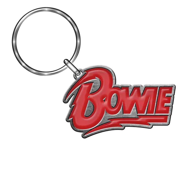 David Bowie Nyckelring med logotyp Red/Silver One Size