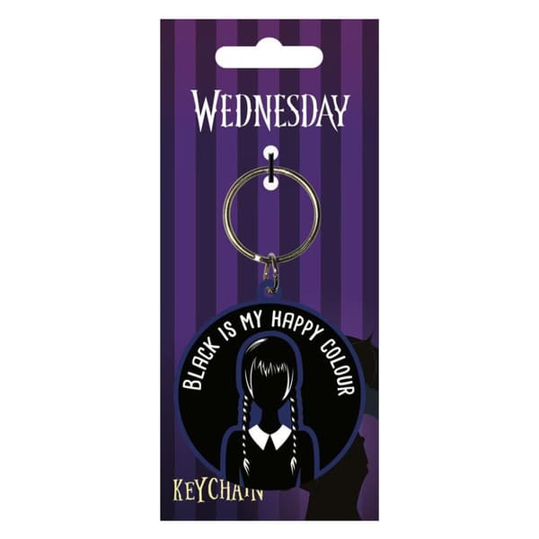 Wednesday Happy Colour Nyckelring i gummi Black One Size