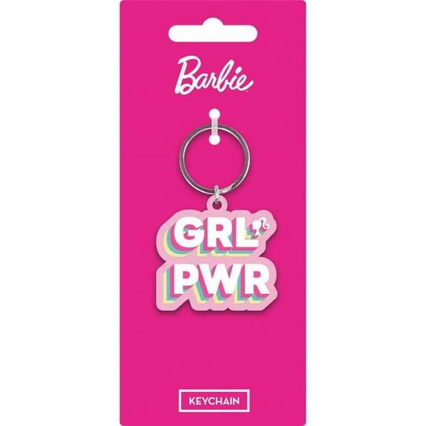 Barbie GRL PWR PVC Keyring White/Pink/Green One Size