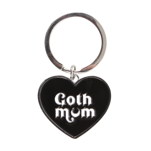 Something Different Goth Mum Hjärta Nyckelring Black/White One Size