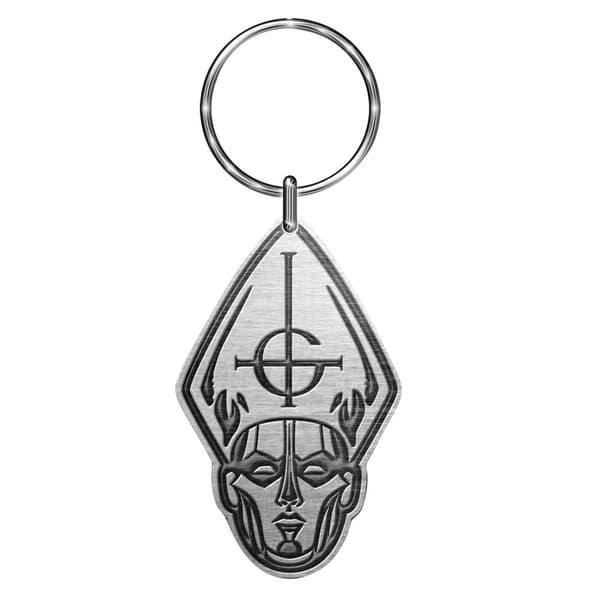 Ghost Papa Head Die Cast Keyring Silver One Size
