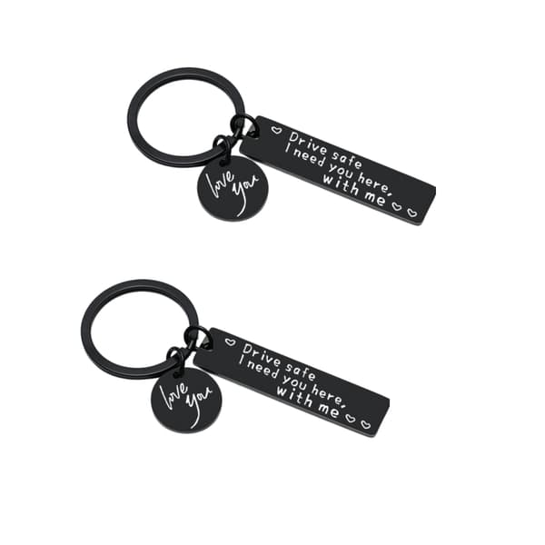 INF Nyckelring "Drive Safe" rostfritt stål 2-pack