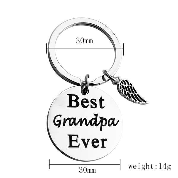 INF Sølv nøglering i rustfrit stål Best Grandpa Ever