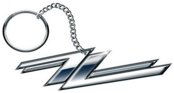 ZZ Top Keyring Keychain Twin Z's band logo  Official metal One Size