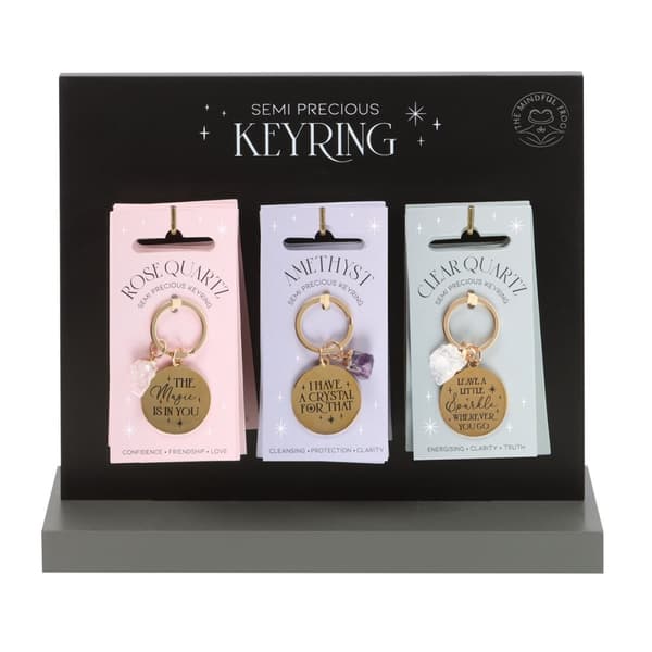 Something Different Crystal Keyring (Pack of 18) Gold One Size