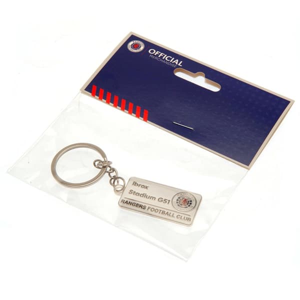 Rangers FC Street Sign Embossed Keyring
