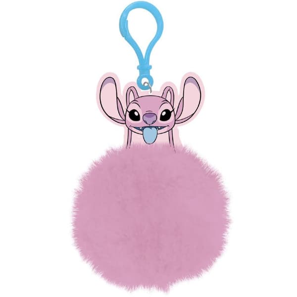 Lilo & Stitch Pom Pom Angel Keyring Pink/Blue One Size