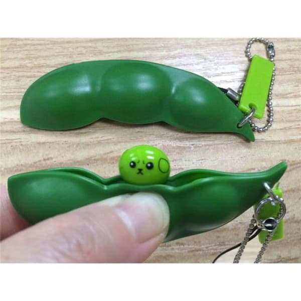 Nyckelring - Ptc1493 - Edamame - Grön - Silver - Relax anti-stress