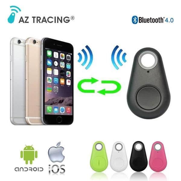 Set med 2 AZ TRACING® Anti-Lost Connected Keychain Tracker Locator och Remote Photo Trigger - Vit färg
