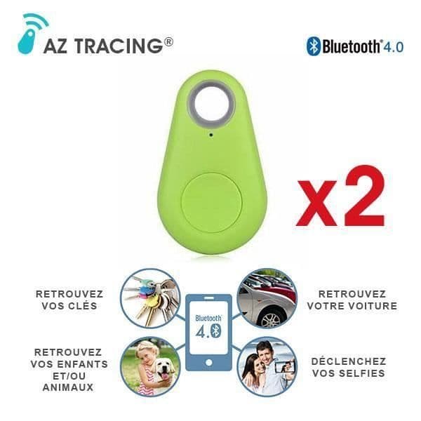 Set med 2 AZ TRACING® Anti-Lost Connected Keychain Tracker Locator och Remote Photo Trigger - Grön färg