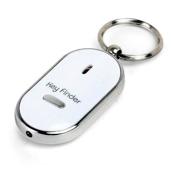 Whistle Key Ring - Key Finder - Vit - Beep - LED Light - Mixed