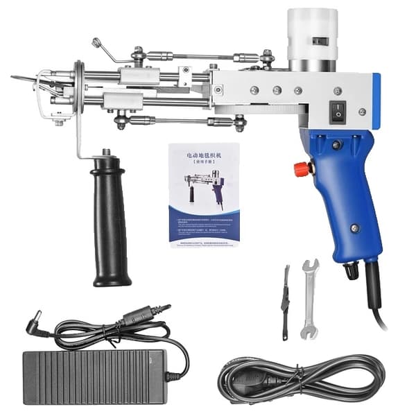 Tufting Gun, 2 i 1 sæt, Elektrisk Tæppe tapis Strikning, EU -stik 220V sæt
