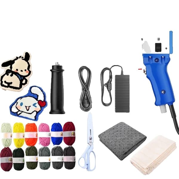 Tufting Gun, 2 i 1 sæt, Elektrisk Tæppe tapis Strikning, EU -stik 220V sæt EU PLUG 220V set