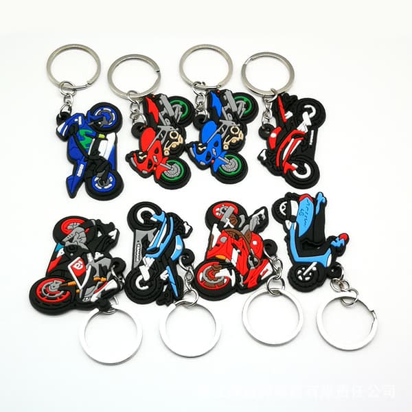 INF 3-pack motorsykkel PVC nøkkelring anheng
