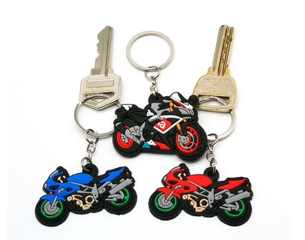 INF 3-pack motorsykkel PVC nøkkelring anheng