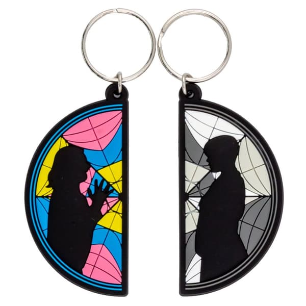 Wednesday ´Friendship´ PVC Keyring Set (Pack of 2) Multicoloured 65mm x 35mm x 5mm