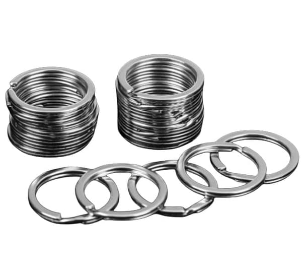 Platta nyckelringar 100-pack
