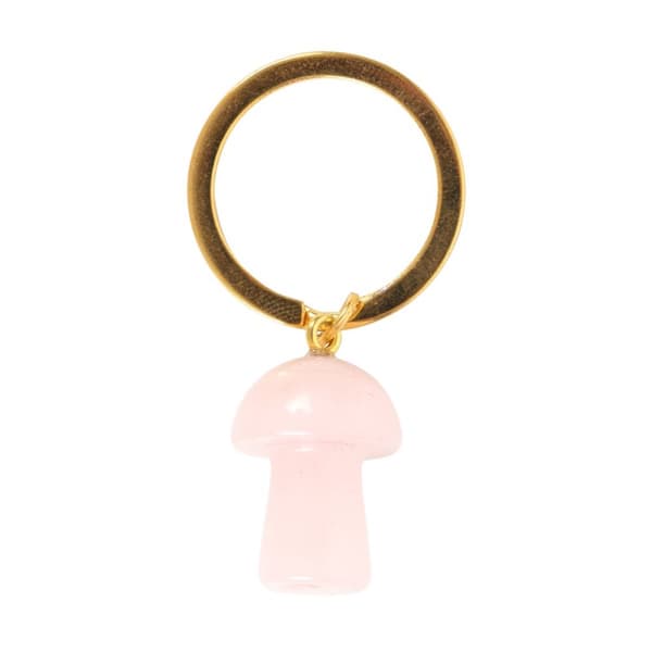 Something Different Mushroom Rose Quartz Keyring Light Pink One Size