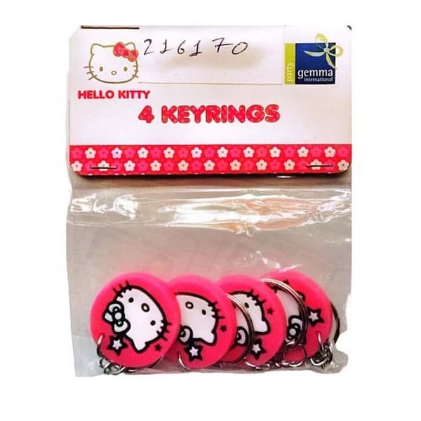 Hello Kitty Printed Keyring (Pack of 4) Pink/White One Size