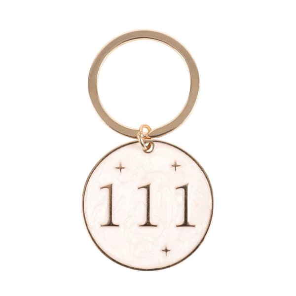 Something Different 111 Angel Number Nyckelring Gold/Cream One Size