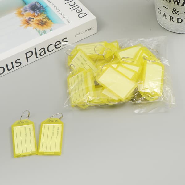 INF Flip-Top gjennomsiktig plastnøkkellapper (50-pack)
