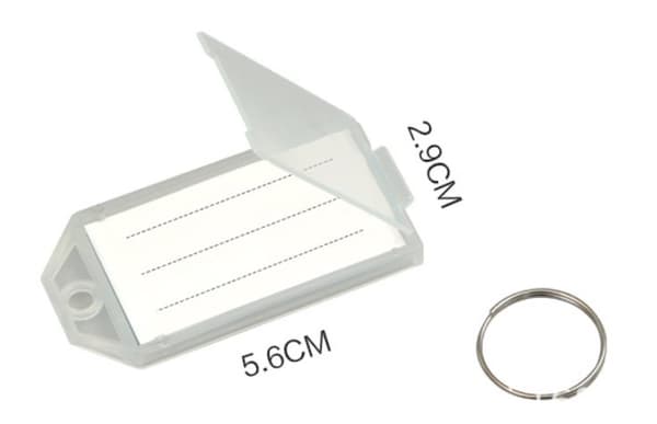 INF Flip-Top gjennomsiktig plastnøkkellapper (50-pack)